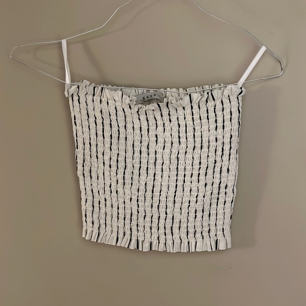 black and white striped tube top